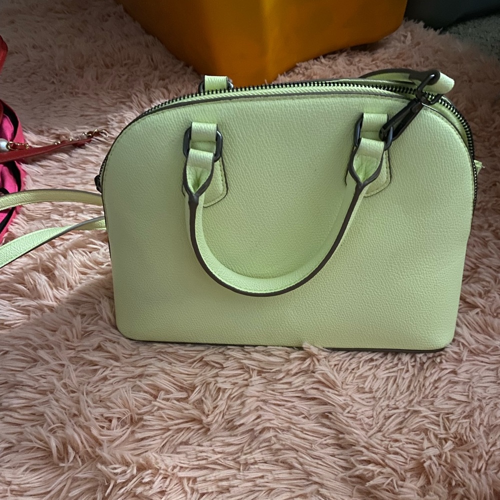 neon yellow purse